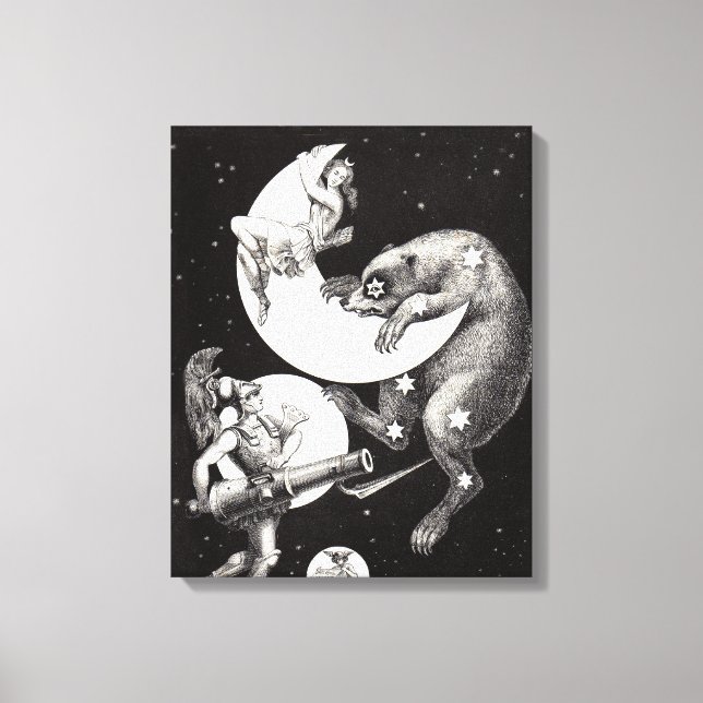 Toile Lune céleste ciel Univers Dieu Nuit Illustration (Recto)