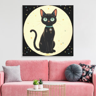 Toile Lune de chat noir atomique futuriste