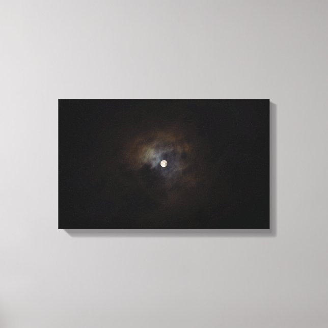 Toile Lune nocturne nuageuse (Recto)