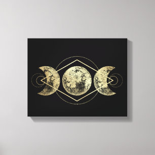 Toile Lunes d'or Géométrie sacrée