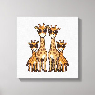 Toile Lunettes de soleil de la famille de girafe Cool T-