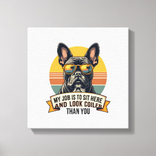 Toile Lunettes de soleil Vintage Bouledogue français Mon