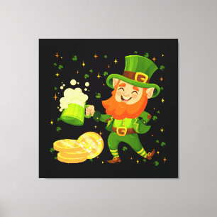 Toile Lutin buvant de la bière St. Patrick's Day