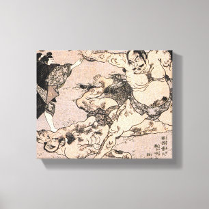 Toile Lutteurs de sumo, peinture japonaise des années 1