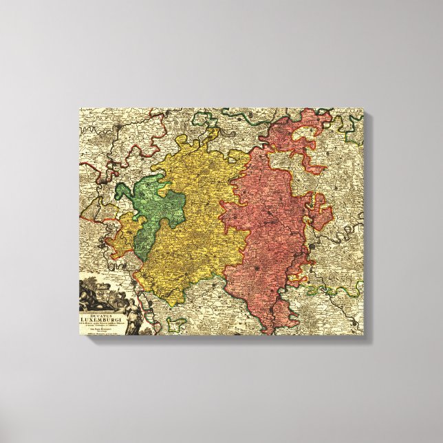 Toile Luxembourg- Carte panoramiqueLuxembourg (Recto)
