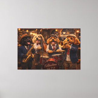 Toile Luxury Cockapoo Jazz Band Wall Art Canvas Print
