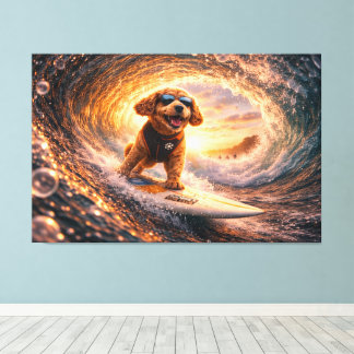 Toile Luxury Cockapoo Surf Canvas – Ocean Dog Art