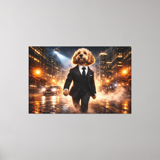 Toile Luxury Cockapoo Wall Art – City Night Modern