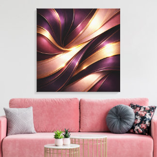 Toile Luxury Plum & Gold Flow Abstract Canvas Art