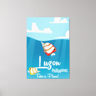 Toile Luzon, affiche de voyage de dessin animé des phili