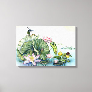 Toile Lys d'eau japonais et fleurs de Lotus