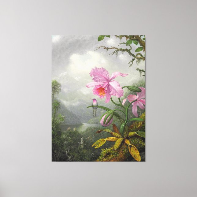 Toile M. HEADE - Hummingbird Perché sur le Plante de l'o (Recto)