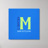 M Monogram Initial Bar Bat mitzvah Panneau d'ouver