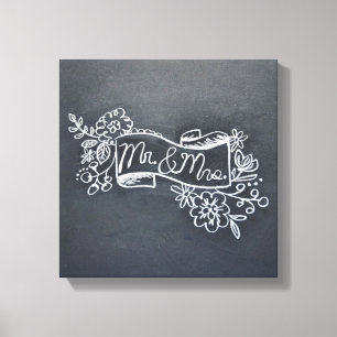 Toile m. & mrs chalkboard art canvas