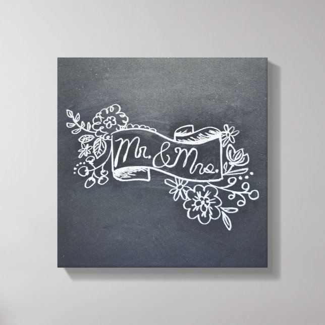 Toile m. & mrs chalkboard art canvas (Recto)