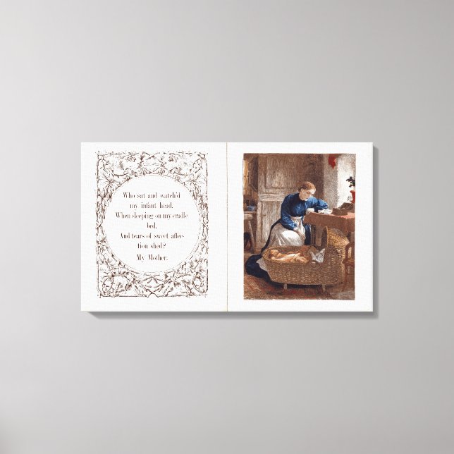 Toile Ma mère, un poème d'Ann Taylor (Recto)