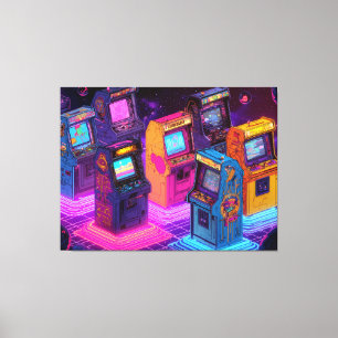 Toile Machines de jeux vidéo rétro