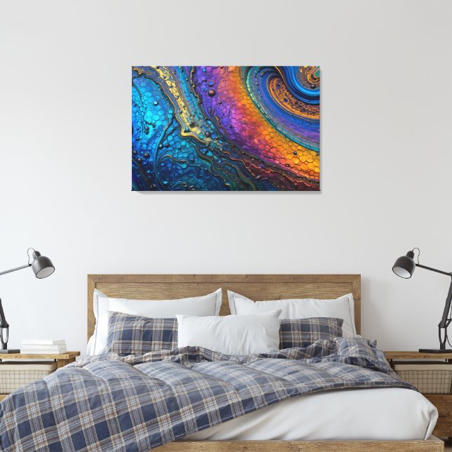 Toile Macro Peacock Titanium (Insitu(Chambre))