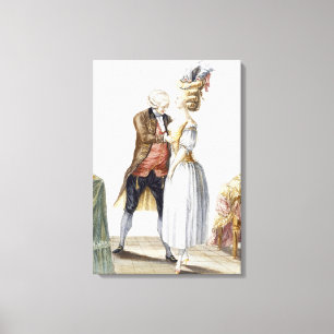Toile Madame élégante à un montage avec son tailleur,