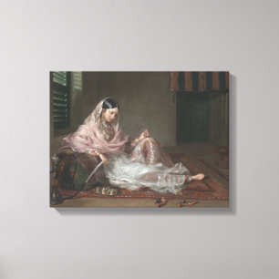 Toile Madame musulmane Reclining By Francesco Renaldi