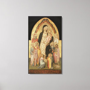 Toile Madonna et enfant couronnés