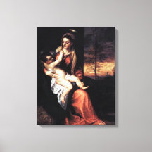 Madonna et l'enfant dans un paysage nocturne - Tit