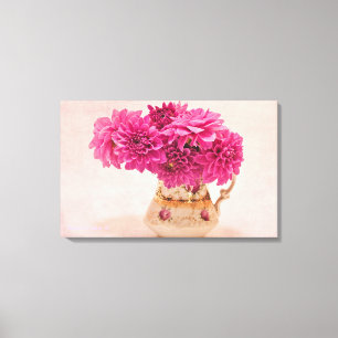 Toile Magenta Dahlias
