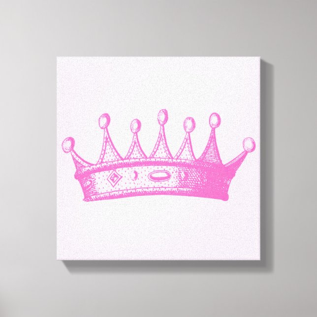 Toile Magenta Princess Crown sur Arrière - plan rose (Recto)