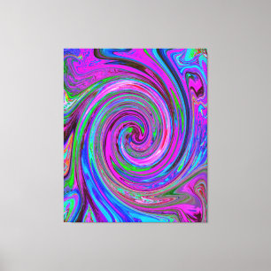 Toile Magenta Swirl coloré Retro Design abstrait