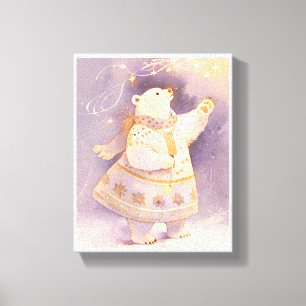 Toile Magie de l'hiver de l'ours polaire Art de nurser