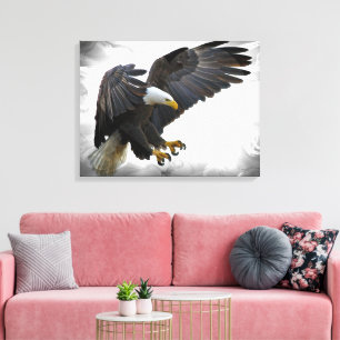 Toile Magnifique aigle à tête blanche en vol
