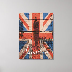 Toile Magnifique grunge en bois cool tendance U.k. Fanio