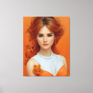 Toile Magnifique longue femme haïe dans le modèle de mod