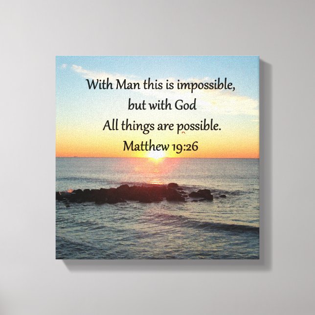TOILE MAGNIFIQUE MATTHEW 19:26 PHOTO DESIGN (Recto)