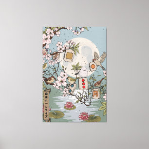 Toile Mahjong Lever de lune