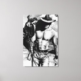Toile Main originale tiré beau sexy homme cow-boy sexy