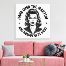 Main sur le Martini - Peinture murale Retro