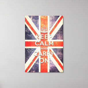 Toile maintenez calme et continuez le drapeau vintage