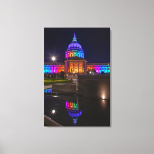 Toile Mairie de San Francisco avec lumière arc-en-ciel