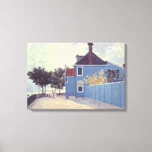 Toile Maison bleue à Zaandam de Claude Monet