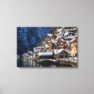 Toile Maison en bois au bord du lac à Hallstatt, Autric