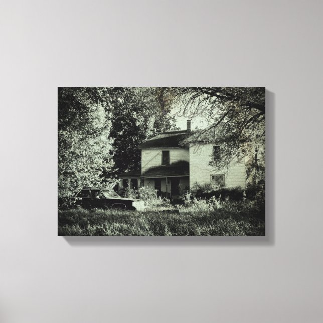 Toile Maison et voiture abandonnées (Recto)