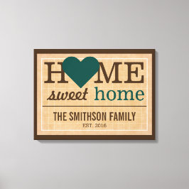 Toile Maison personnalisée Sweet Home Affiche de bienven