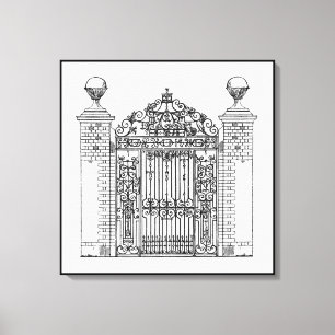 Toile Maisons Architecture Clôture de porte en fer forg