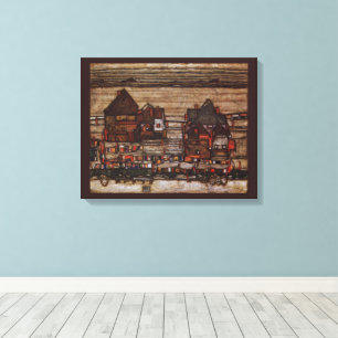 Toile Maisons avec la lessive par Egon Schiele