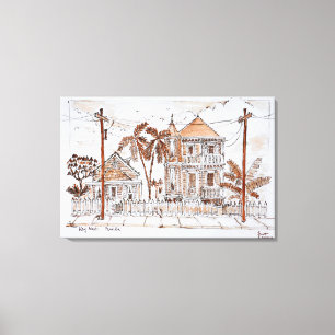 Toile Maisons Conch de style victorien Key West, Flori