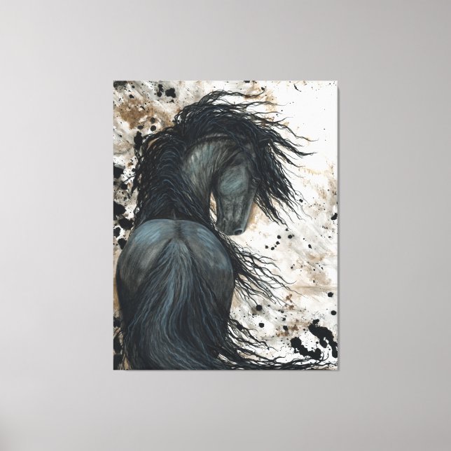 Toile Majestic Friesian Horse par Bihrle Canvas Imprimer (Recto)