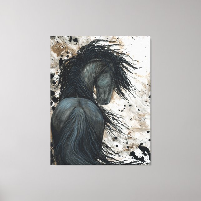 Toile Majestic Friesian Horse par Bihrle Canvas Imprimer (Recto)