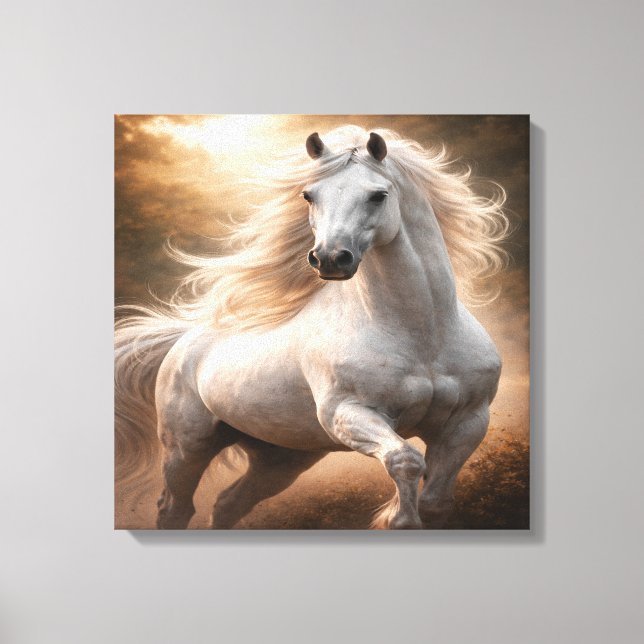 Toile Majestic White Horse (Recto)