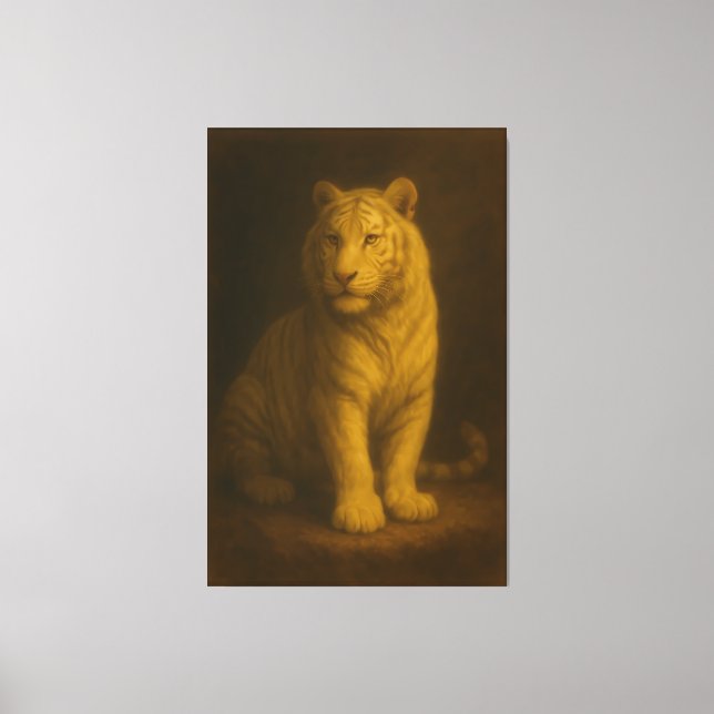 Toile Majestic White Tiger – Fine Art Canvas Print (Recto)
